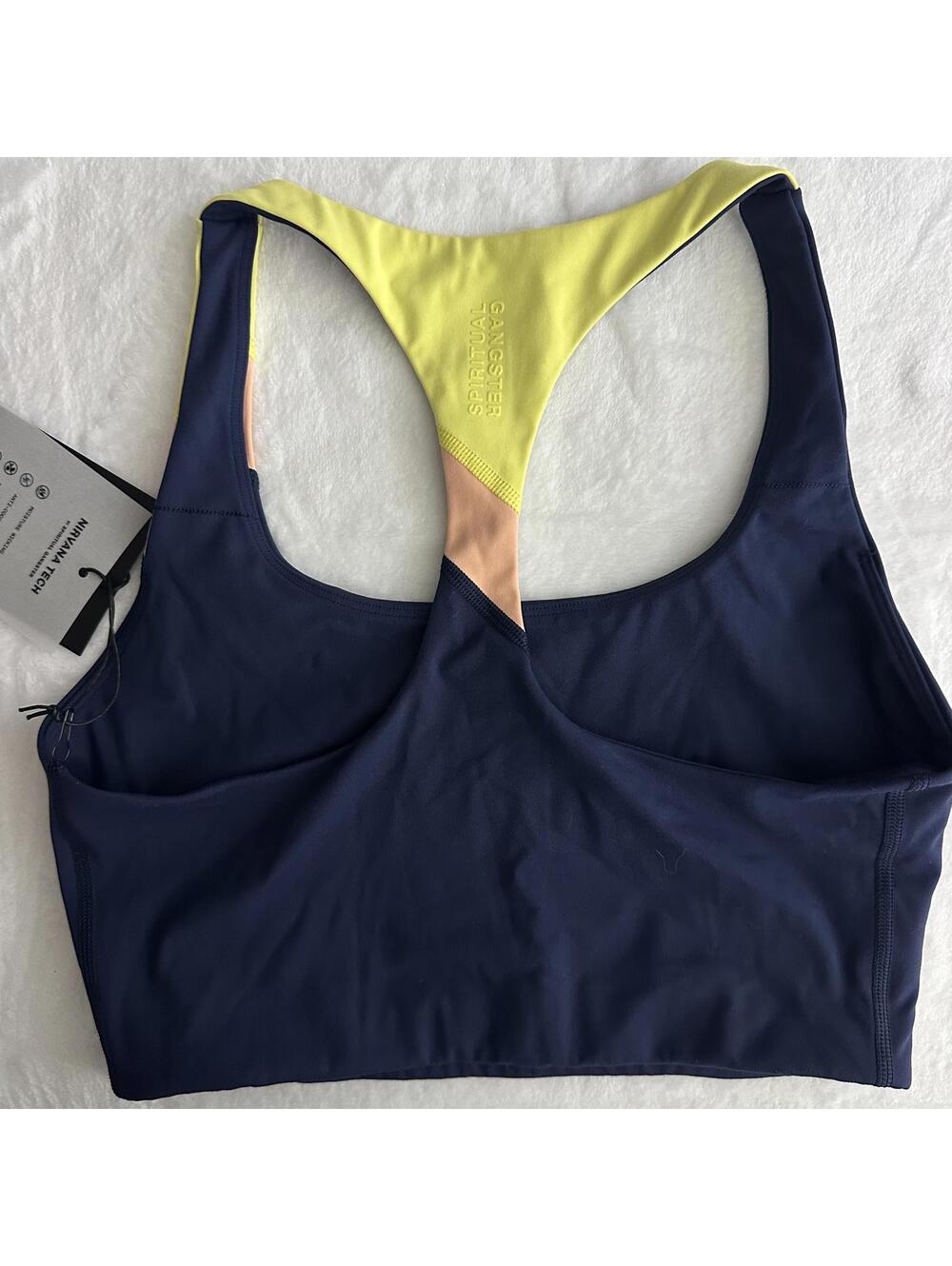 Spiritual Gangster Nirvana Tech Colorblock Racerback Sports Bra NWT